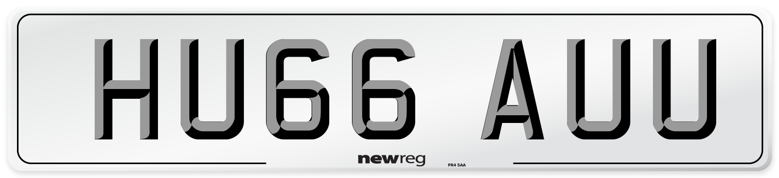 HU66 AUU Number Plate from New Reg